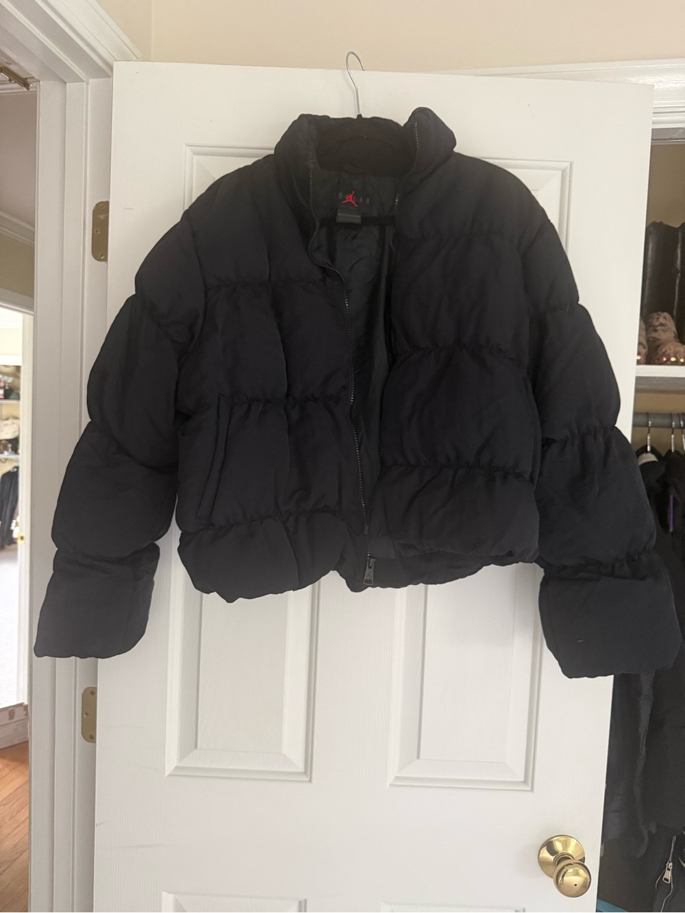 Jordan Women's Black Cropped Puffer Jacket